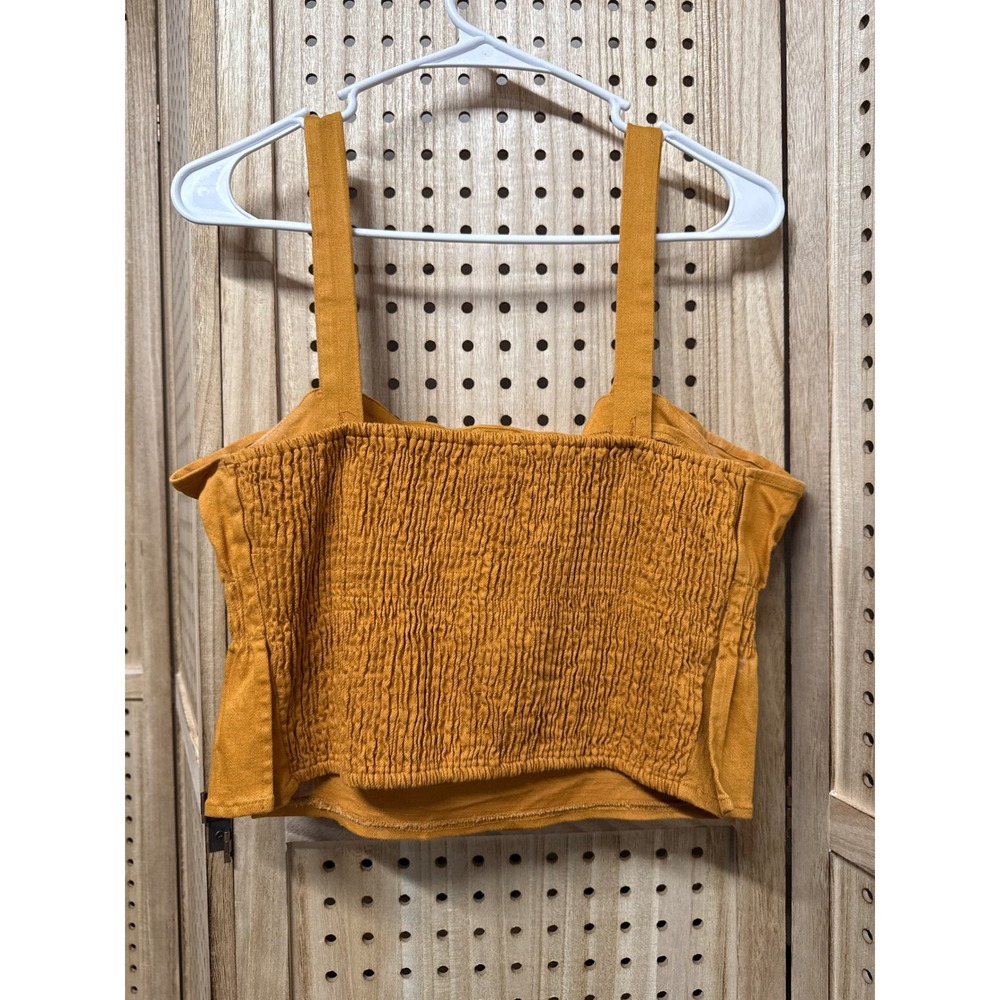 Sage The Label Ruffle Smocked Crop Top LB213067 Womens Medium - Picture 2 of 5